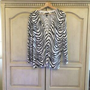 Soma Black and White Zebra Print Women's Top Size M